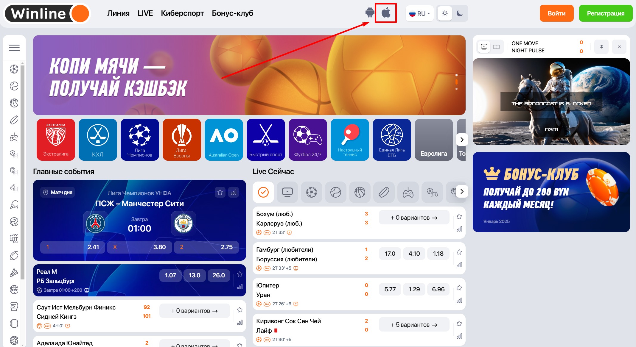 Кнопка скачивания приложения на iOS